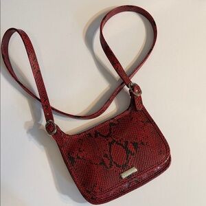 Nine West Red Snake Print Crossbody Bag